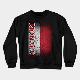 Monaco Flag Gift Women Men Children Monaco Retro Vintage Crewneck Sweatshirt